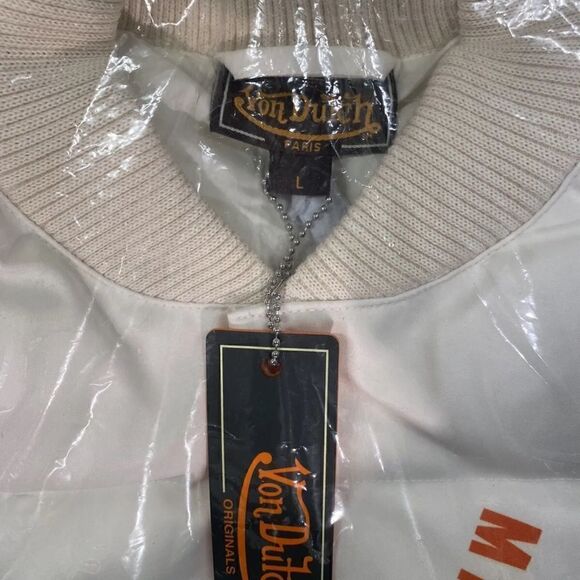 Von Dutch White All Over Print Unisex Puffer Jacket - Picture 6 of 7